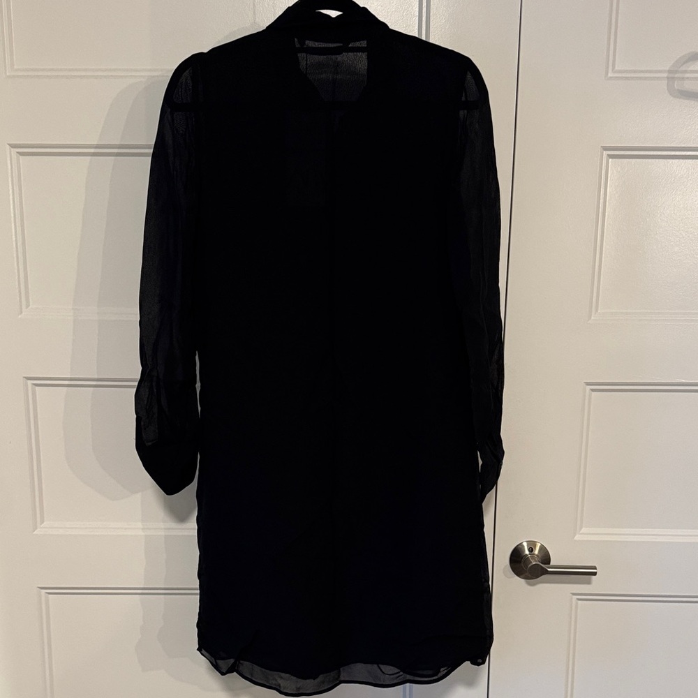 Zara Black Button-Up Sheer Dress - Picture 2 of 3